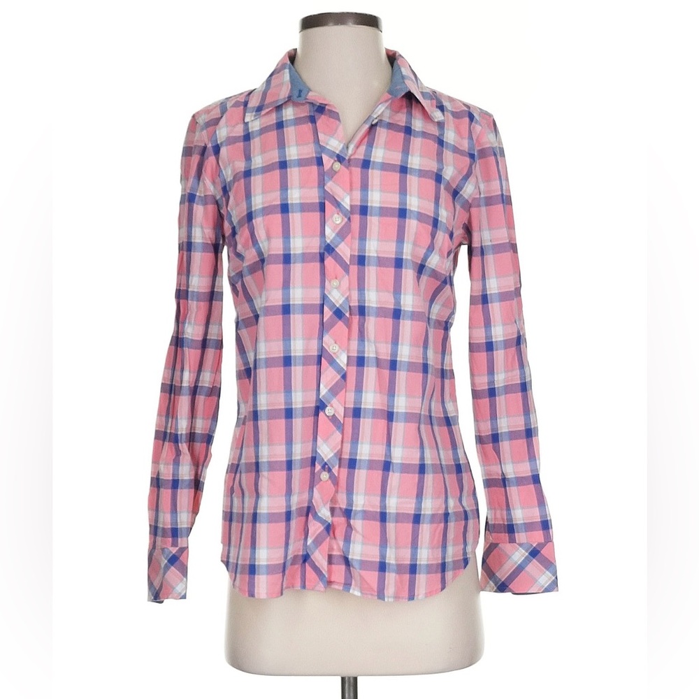 Talbots Pink Cotton Button Down Shirt • Size SP / 4 • Long Sleeve Classic